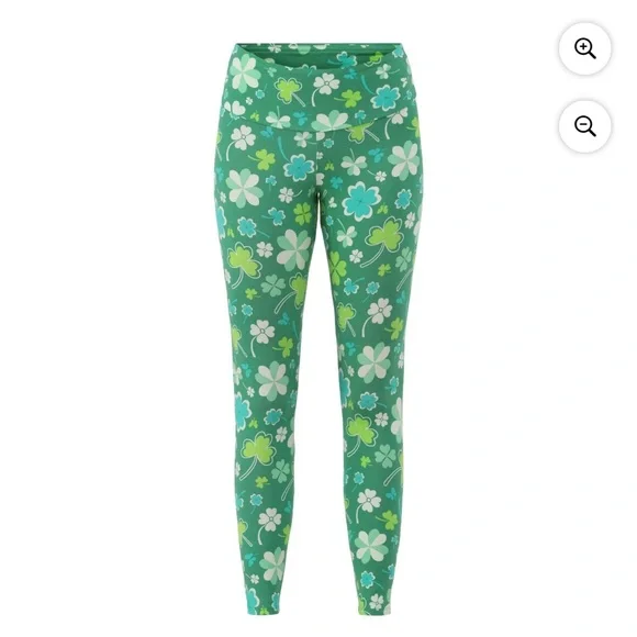 Shamrock Clover Print Leggings Size L NEW - Picture 5 of 5